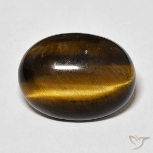 14.75ct 天然 Medium Dark-Brown 虎眼石, 椭圆形, 不透明