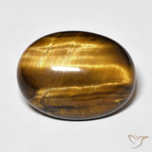 14.73ct 天然 暖棕 虎眼石, 椭圆形, 不透明