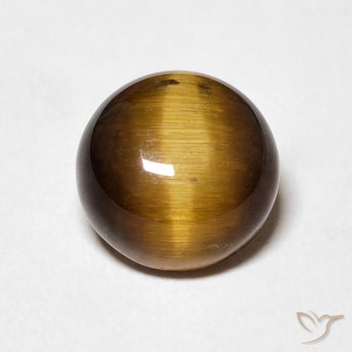 2.03ct 天然 金棕色 虎眼石, 圆形的, 不透明