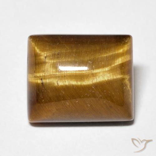 6.28ct 天然 中褐色 虎眼石, 狭长方形, 不透明
