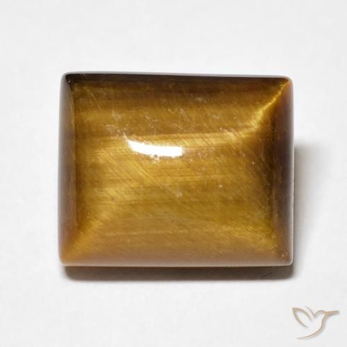 6.18ct 天然 中褐色 虎眼石, 狭长方形, 不透明