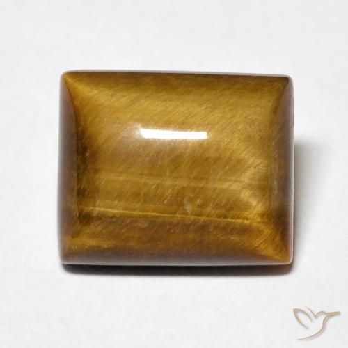 6.12ct 天然 中褐色 虎眼石, 狭长方形, 不透明