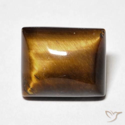 6.13ct 天然 中褐色 虎眼石, 狭长方形, 不透明