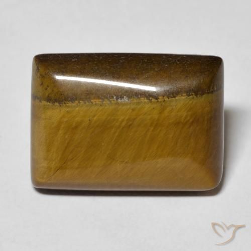11.12ct 天然 中褐色 虎眼石, 狭长方形, 不透明