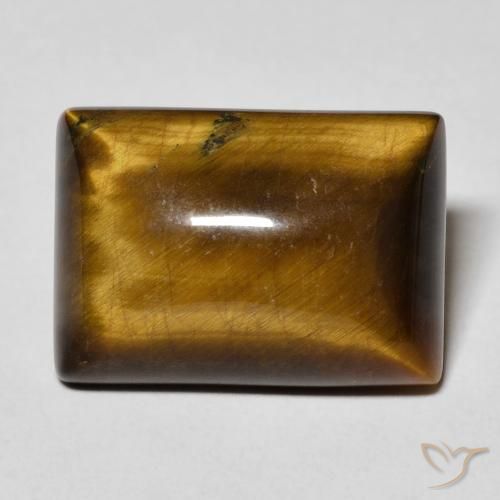 12.62ct 天然 中褐色 虎眼石, 狭长方形, 不透明