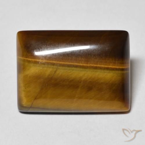 11.19ct 天然 金棕色 虎眼石, 狭长方形, 不透明