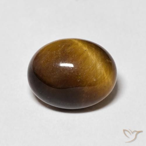 3.41ct 天然 暖棕 虎眼石, 椭圆形, 不透明