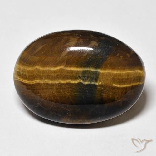 25.59ct 天然 暖棕 虎眼石, 椭圆形, 不透明