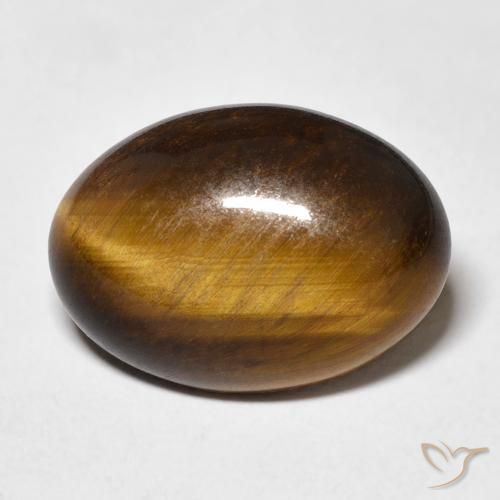 10.57ct 天然 黄棕色 虎眼石, 椭圆形, 不透明