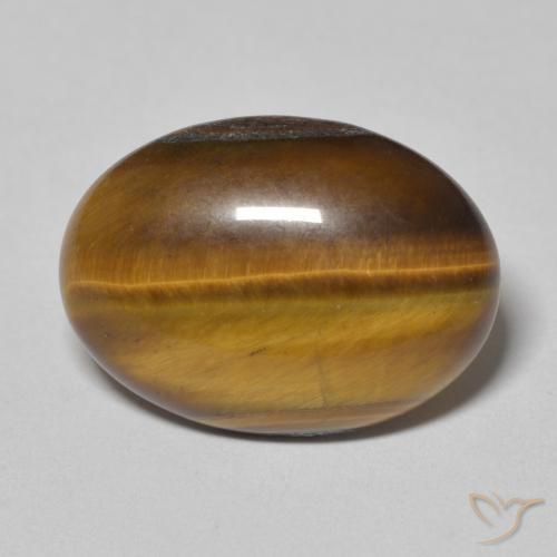 8.67ct 天然 黄棕色 虎眼石, 椭圆形, 不透明