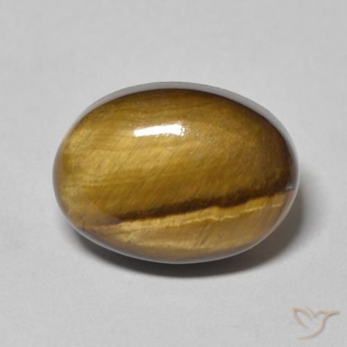 7.09ct 天然 Medium Light-Brown 虎眼石, 椭圆形, 不透明