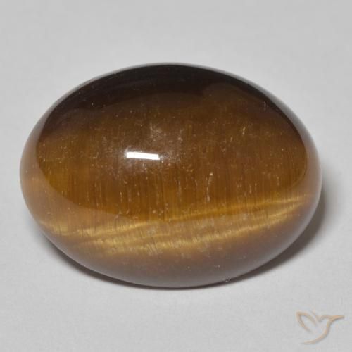 14.58ct 天然 暖棕 虎眼石, 椭圆形, 不透明