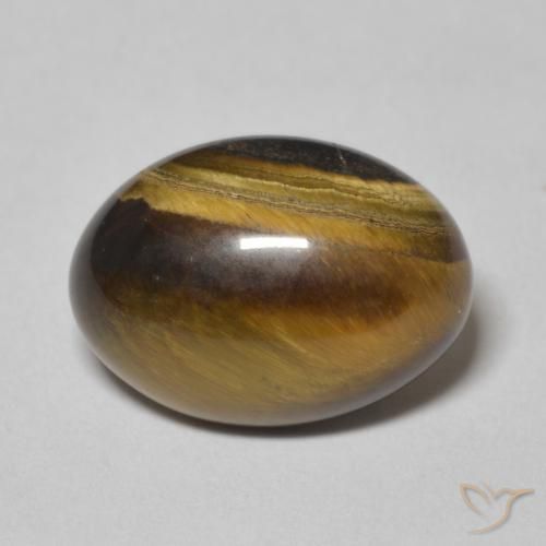 6.16ct 天然 黄棕色 虎眼石, 椭圆形, 不透明