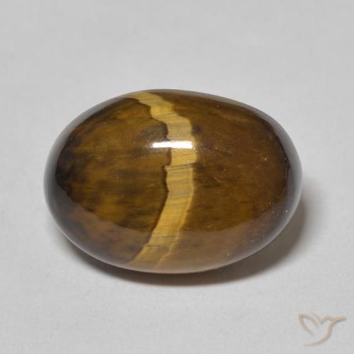5.85ct 天然 金棕色 虎眼石, 椭圆形, 不透明
