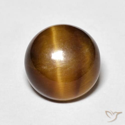 4.24ct 天然 中褐色 虎眼石, 圆形的, 不透明