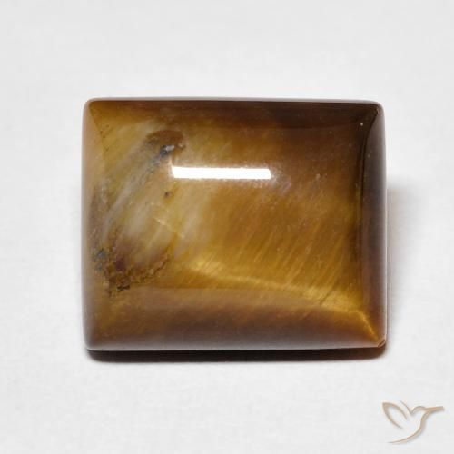 6.12ct 天然 金棕色 虎眼石, 狭长方形, 不透明