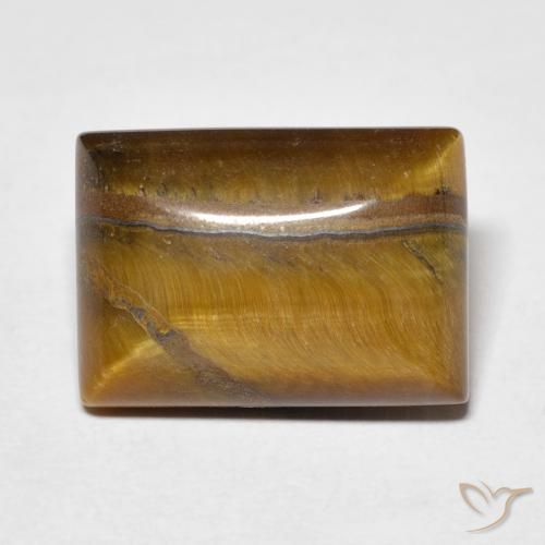 7.46ct 天然 金棕色 虎眼石, 狭长方形, 不透明