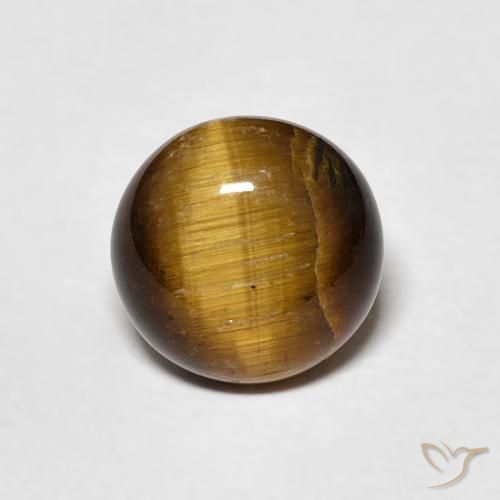 1.71ct 天然 中褐色 虎眼石, 圆形的, 不透明