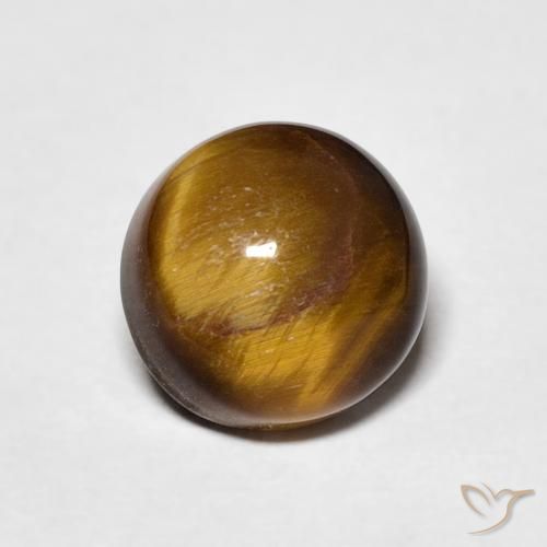 2.20ct 天然 中褐色 虎眼石, 圆形的, 不透明