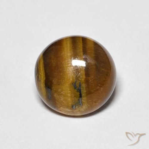 1.87ct 天然 金棕色 虎眼石, 圆形的, 不透明