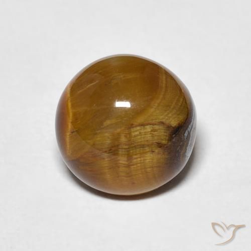 2.13ct 天然 中褐色 虎眼石, 圆形的, 不透明