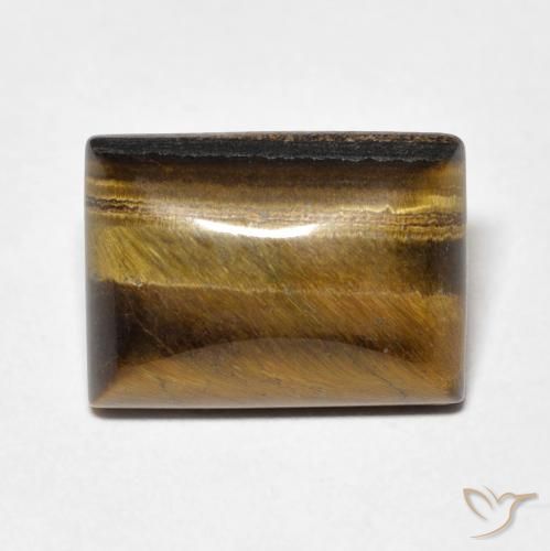7.83ct 天然 中褐色 虎眼石, 狭长方形, 不透明