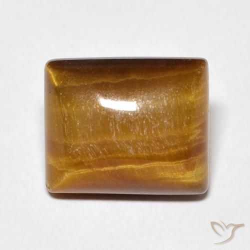 5.95ct 天然 金棕色 虎眼石, 狭长方形, 不透明