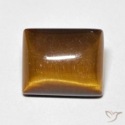 6.17ct 天然 中褐色 虎眼石, 狭长方形, 不透明