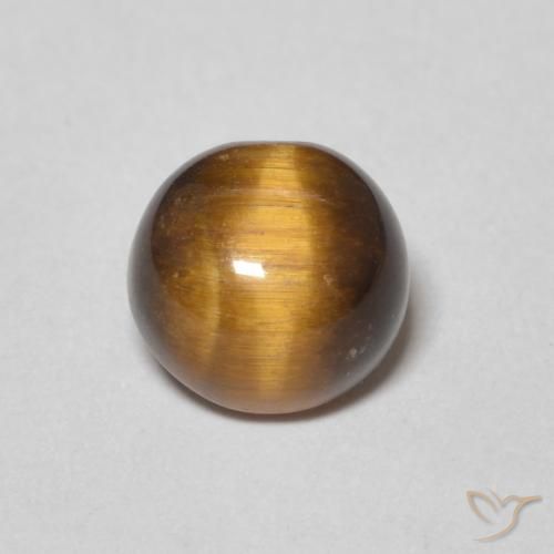 1.32ct 天然 姜饼布朗 虎眼石, 圆形的, 不透明
