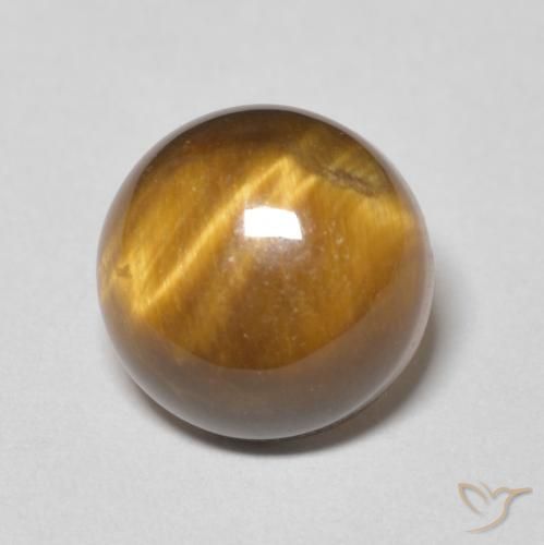 4.47ct 天然 暖棕 虎眼石, 圆形的, 不透明