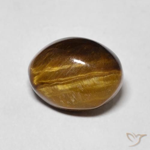 3.30ct 天然 中褐色 虎眼石, 椭圆形, 不透明