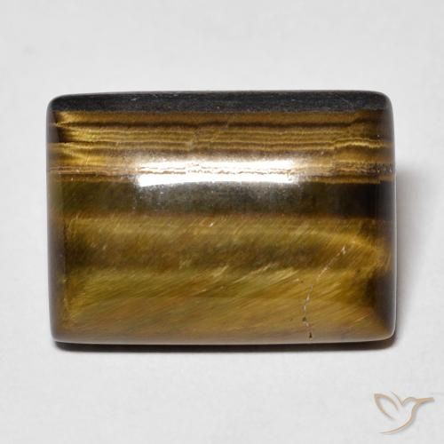 15.09ct 天然 黄棕色 虎眼石, 狭长方形, 不透明