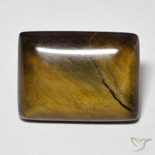 12.60ct 天然 黄棕色 虎眼石, 狭长方形, 不透明
