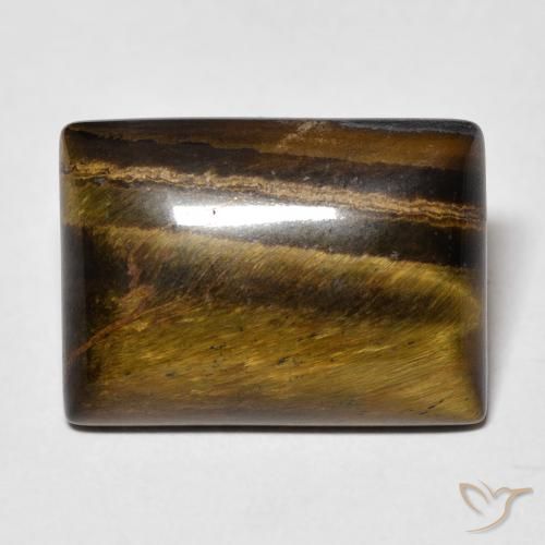 12.30ct 天然 暖棕 虎眼石, 狭长方形, 不透明