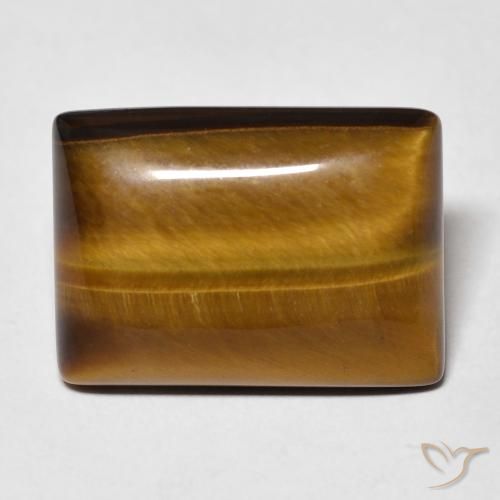 11.48ct 天然 金棕色 虎眼石, 狭长方形, 不透明