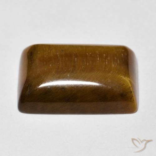 13.64克拉天然虎眼石，狭长方形，不透明