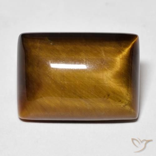 13.42ct 天然 金棕色 虎眼石, 狭长方形, 不透明