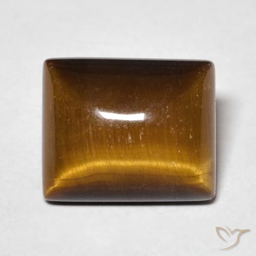 6.47ct 天然 金棕色 虎眼石, 狭长方形, 不透明