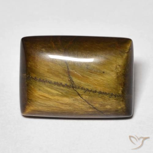12.80ct 天然 暖棕 虎眼石, 狭长方形, 不透明