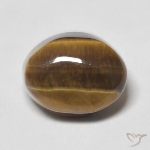 6.70ct 天然 中褐色 虎眼石, 椭圆形, 不透明