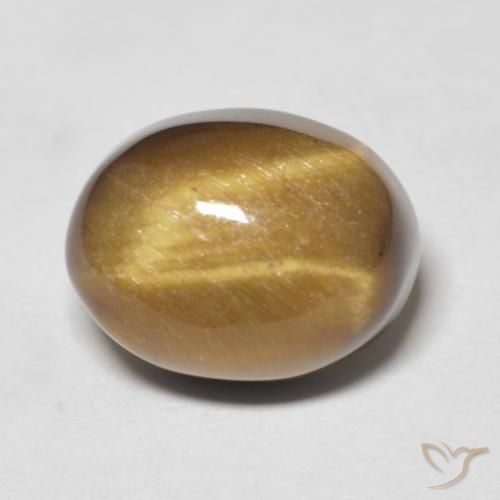 6.90ct 天然 中褐色 虎眼石, 椭圆形, 不透明