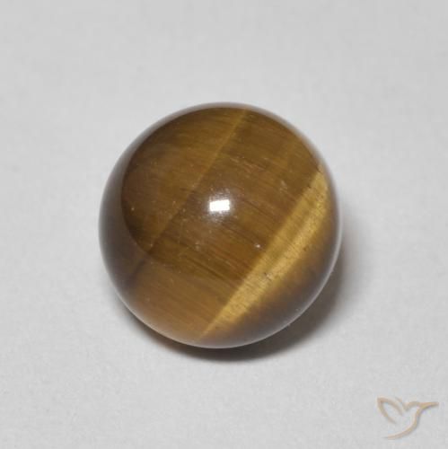 2.44ct 天然 中褐色 虎眼石, 圆形的, 不透明