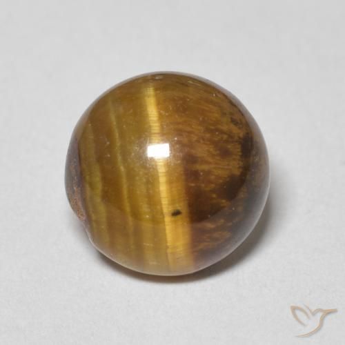 2.31ct 天然 中褐色 虎眼石, 圆形的, 不透明