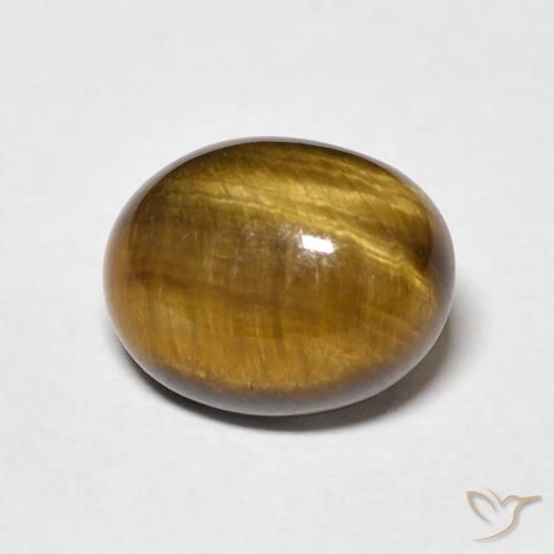 3.30ct 天然 金棕色 虎眼石, 椭圆形, 不透明