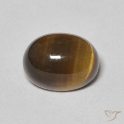 2.09ct 天然 中褐色 虎眼石, 椭圆形, 不透明