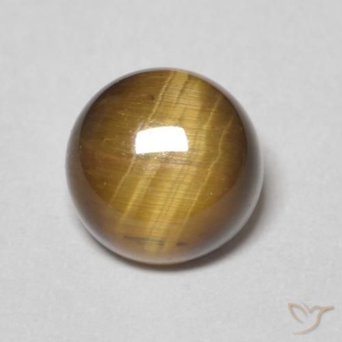 1.53ct 天然 中褐色 虎眼石, 圆形的, 不透明