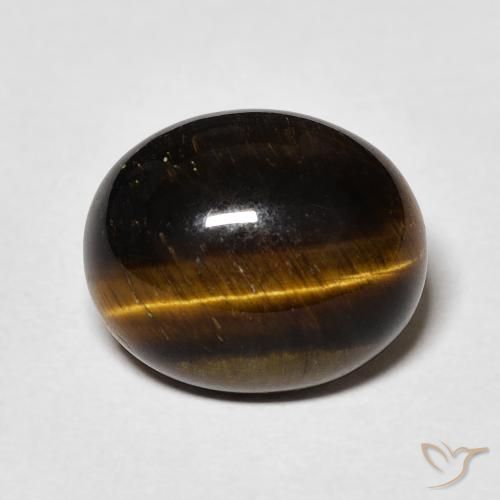 4.79ct 天然 Medium Dark-Brown 虎眼石, 椭圆形, 不透明