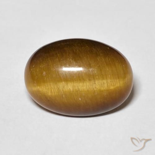4.52ct 天然 黄棕色 虎眼石, 椭圆形, 不透明
