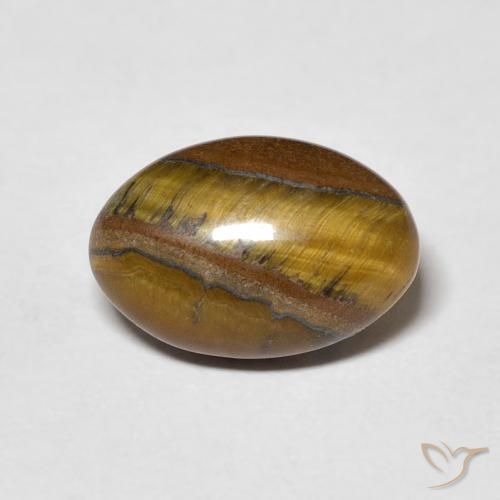 4.24ct 天然 黄棕色 虎眼石, 椭圆形, 不透明