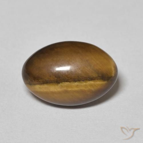 3.78ct 天然 黄棕色 虎眼石, 椭圆形, 不透明